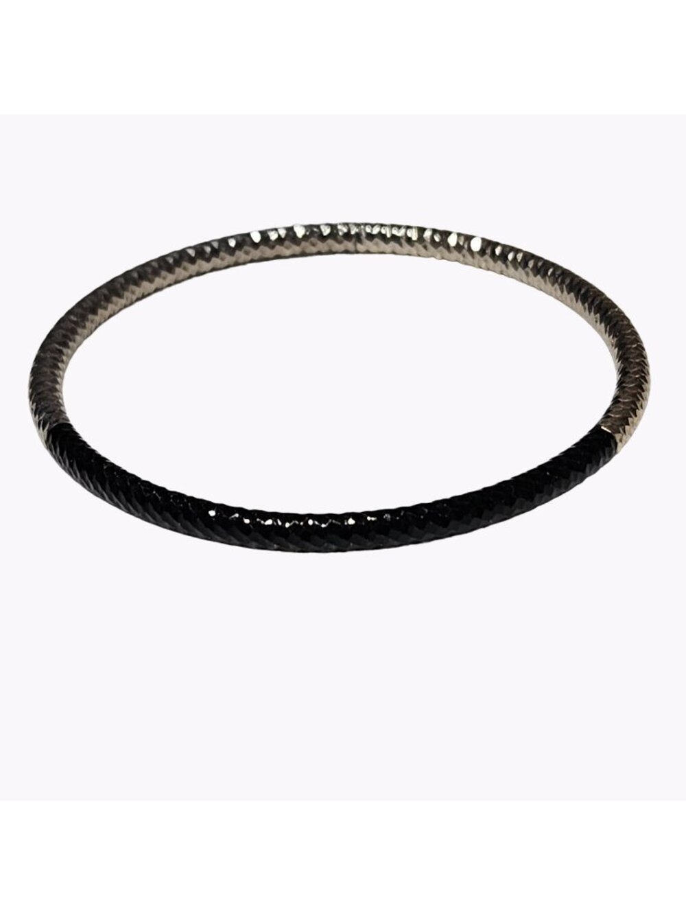 Elegant Thin Bangle Bracelet Silver Tone Black Ombre Retro Fashion Jewelry Women